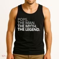 Mens POPS THE MAN THE MYTH THE LEGEND Father's Day Gift Tank Top thumb 3