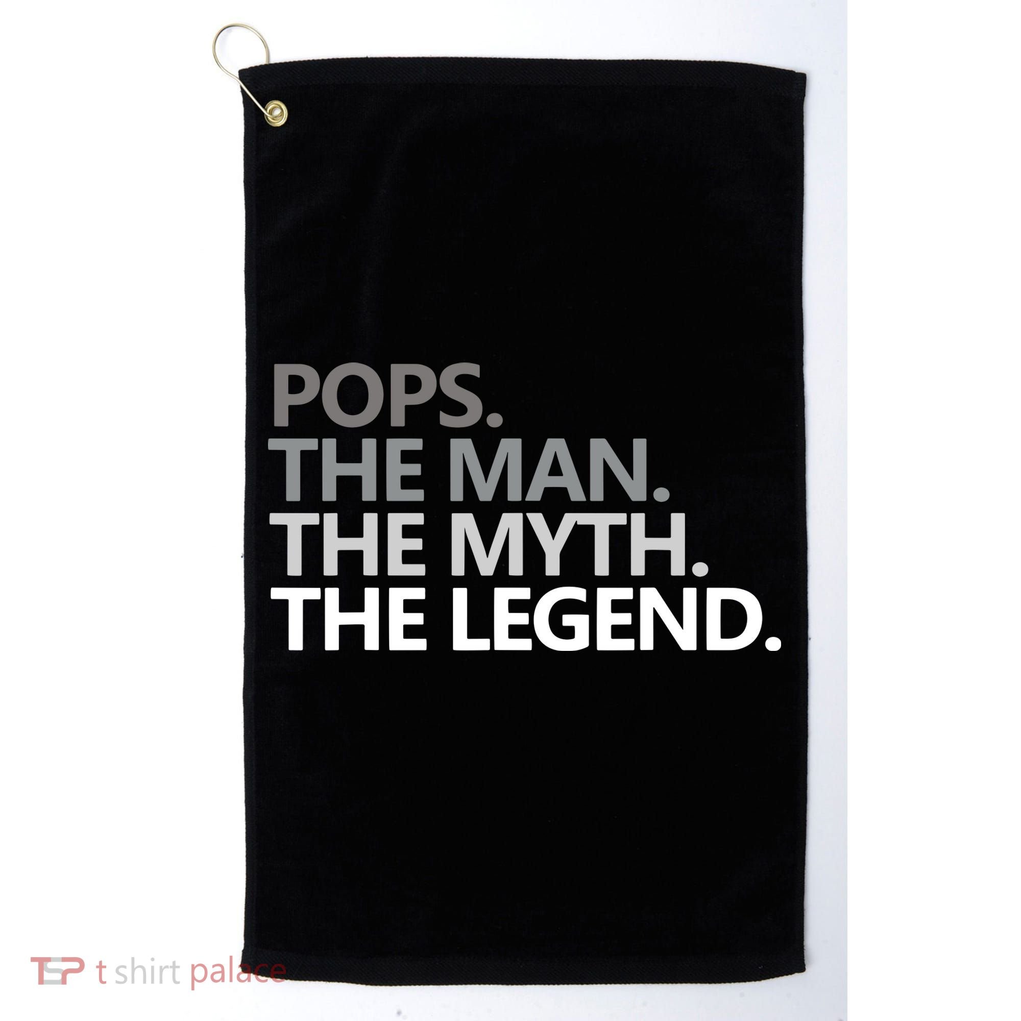 Mens POPS THE MAN THE MYTH THE LEGEND Father's Day Gift Golf Towel
