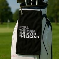Mens POPS THE MAN THE MYTH THE LEGEND Father's Day Gift Golf Towel thumb 2