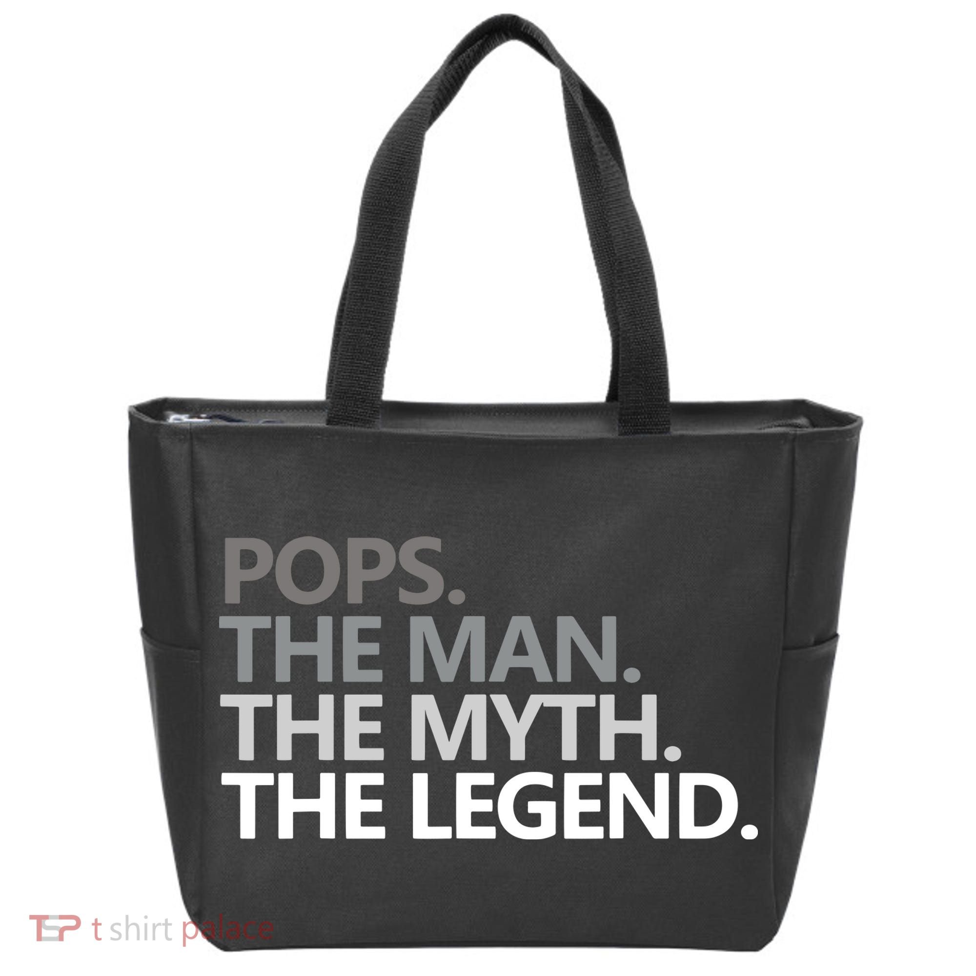 Mens POPS THE MAN THE MYTH THE LEGEND Father's Day Gift Tote Bag