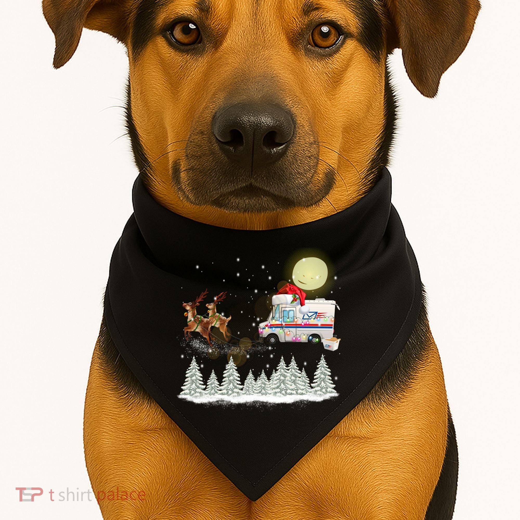 Mail Postal Truck Mail Carrier Xmas Funny Christmas Gift Meaningful Gift USA-Made Doggie Bandana