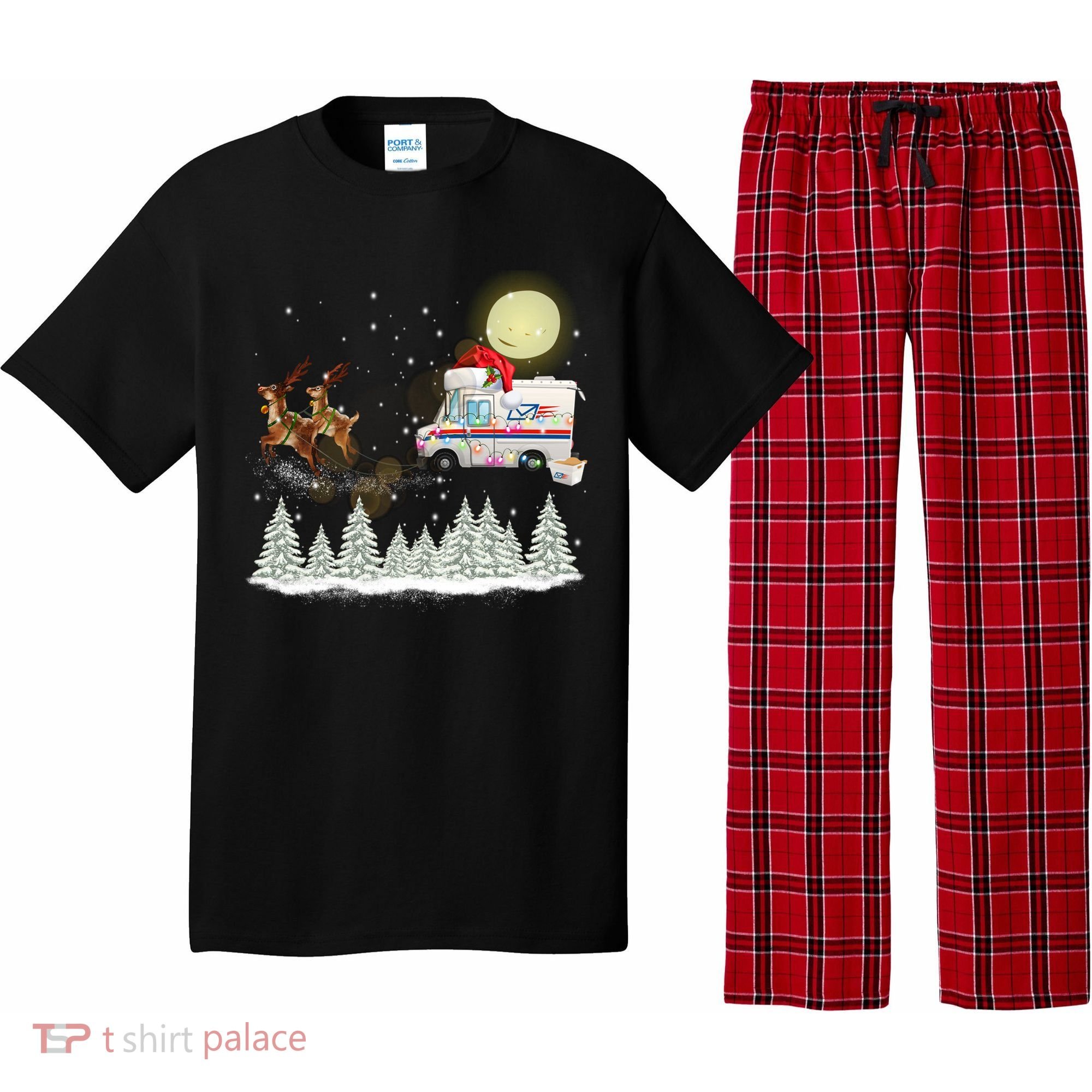 Mail Postal Truck Mail Carrier Xmas Funny Christmas Gift Meaningful Gift Pajama Set