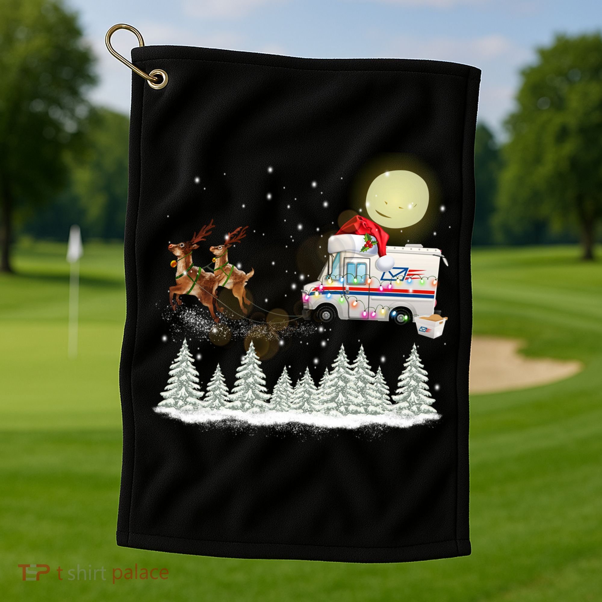 Mail Postal Truck Mail Carrier Xmas Funny Christmas Gift Meaningful Gift Golf Towel