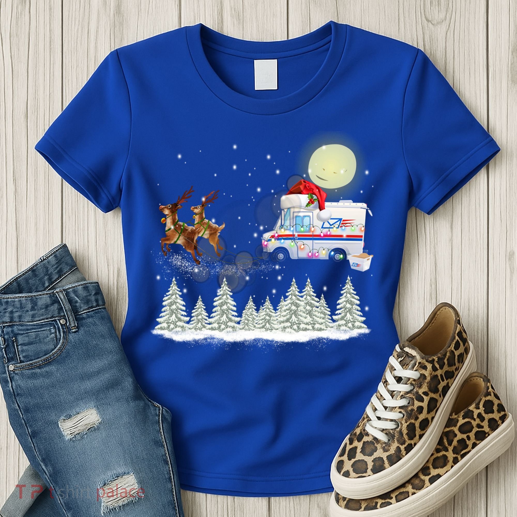 Mail Postal Truck Mail Carrier Xmas Funny Christmas Gift Meaningful Gift Women's T-Shirt