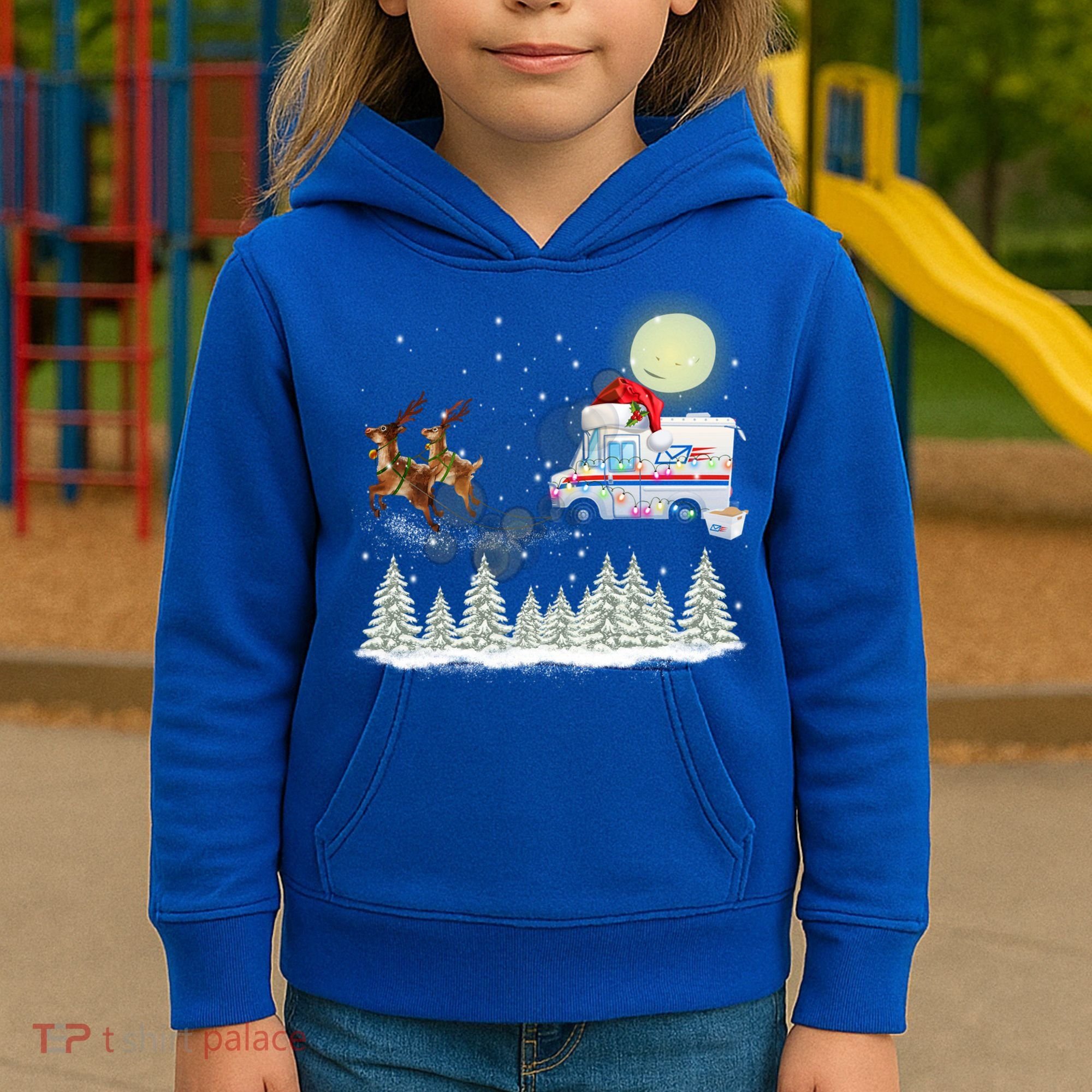 Mail Postal Truck Mail Carrier Xmas Funny Christmas Gift Meaningful Gift Kids Hoodie