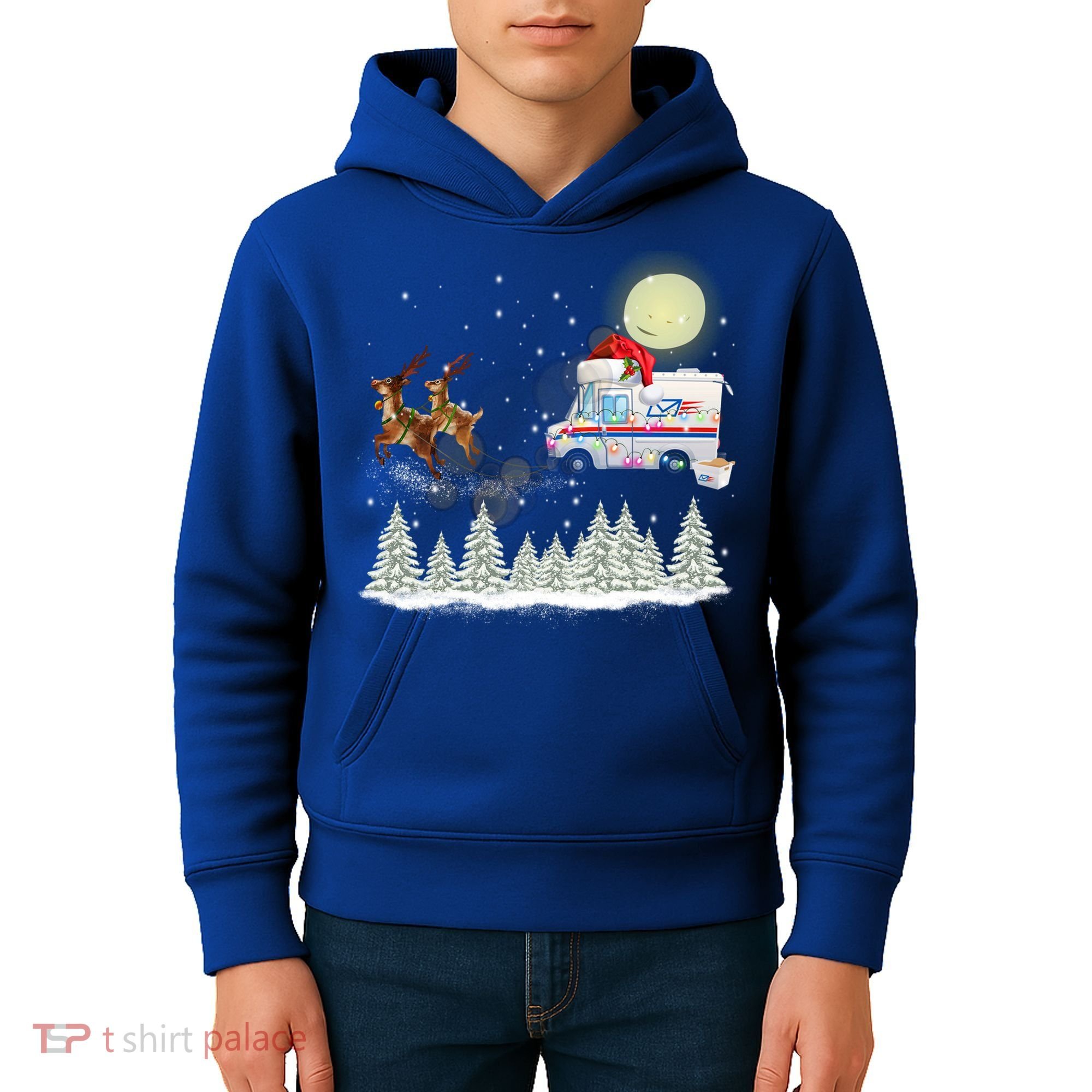 Mail Postal Truck Mail Carrier Xmas Funny Christmas Gift Meaningful Gift Kids Hoodie