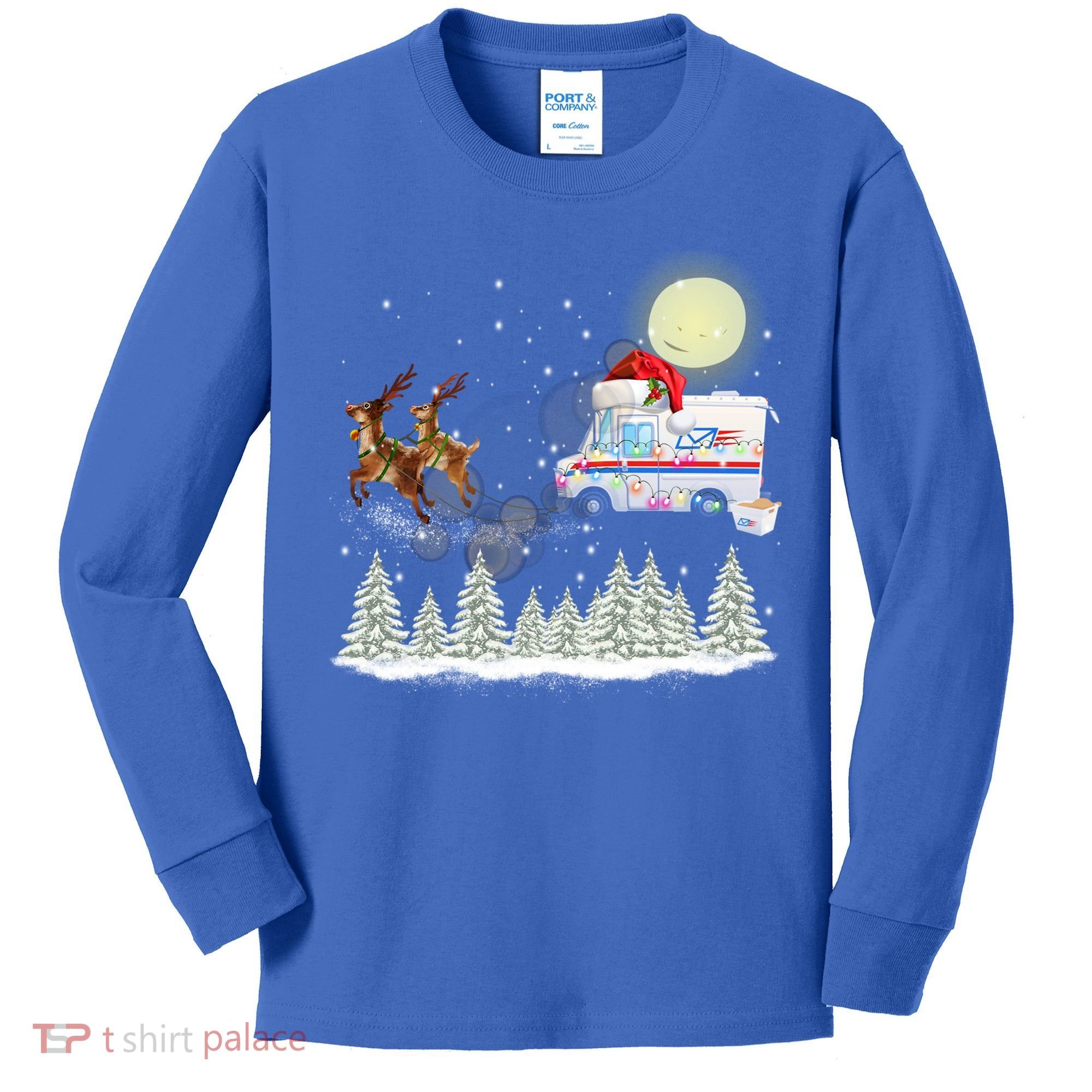 Mail Postal Truck Mail Carrier Xmas Funny Christmas Gift Meaningful Gift Kids Long Sleeve Shirt