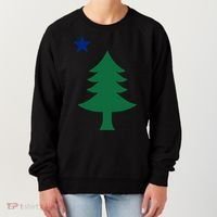 Maine Pine Tree State Flag Pride Patriotic Cool Gift Women's Sweatshirt thumb 0