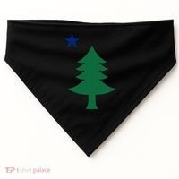 Maine Pine Tree State Flag Pride Patriotic Cool Gift USA-Made Doggie Bandana thumb 0