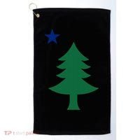Maine Pine Tree State Flag Pride Patriotic Cool Gift Golf Towel thumb 0