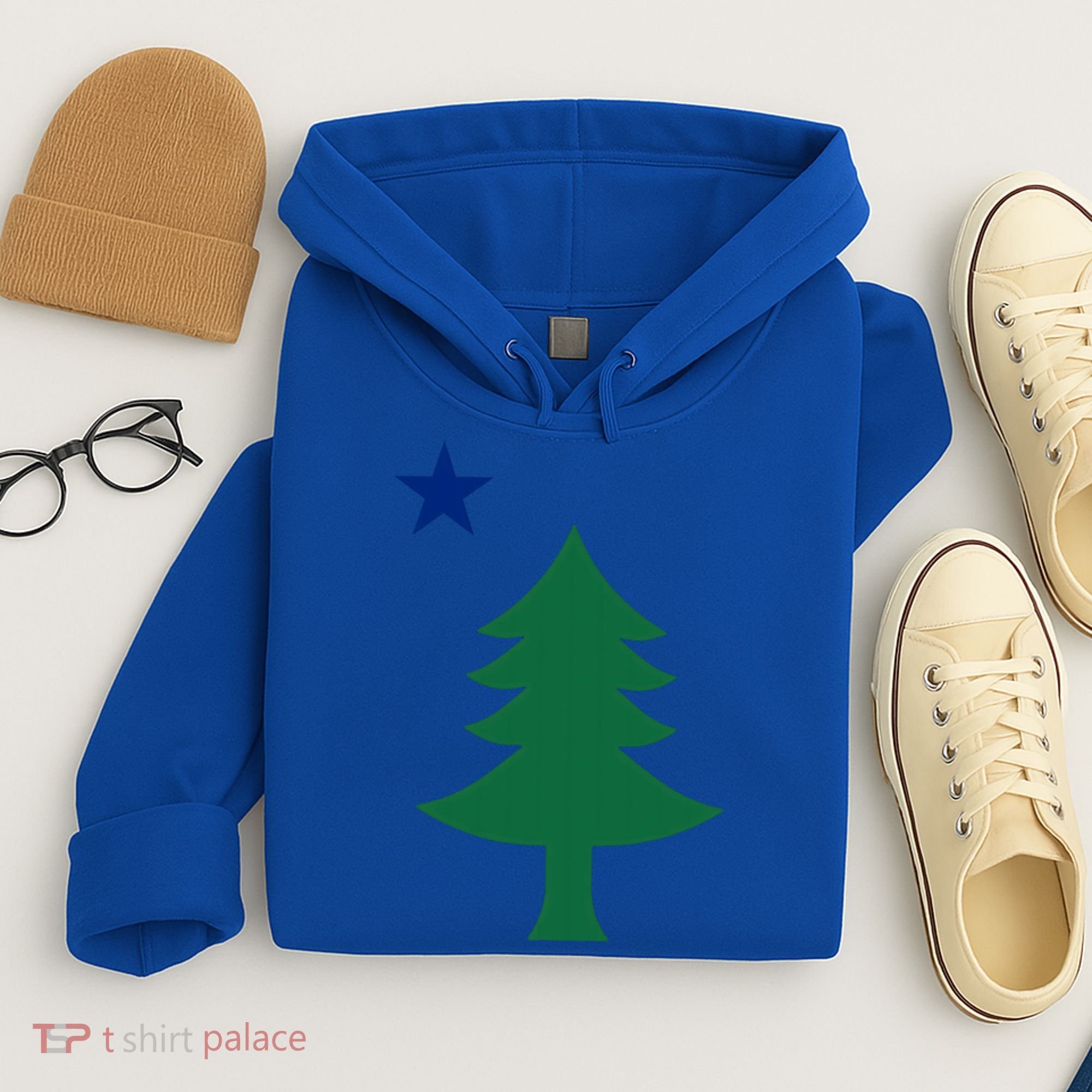 Maine Pine Tree State Flag Pride Patriotic Cool Gift Hoodie