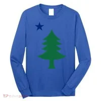Maine Pine Tree State Flag Pride Patriotic Cool Gift Long Sleeve Shirt thumb 0
