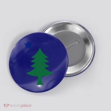 Maine Pine Tree State Flag Pride Patriotic Cool Gift Button