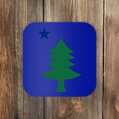 Maine Pine Tree State Flag Pride Patriotic Cool Gift Coaster