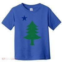 Maine Pine Tree State Flag Pride Patriotic Cool Gift Toddler T-Shirt thumb 0