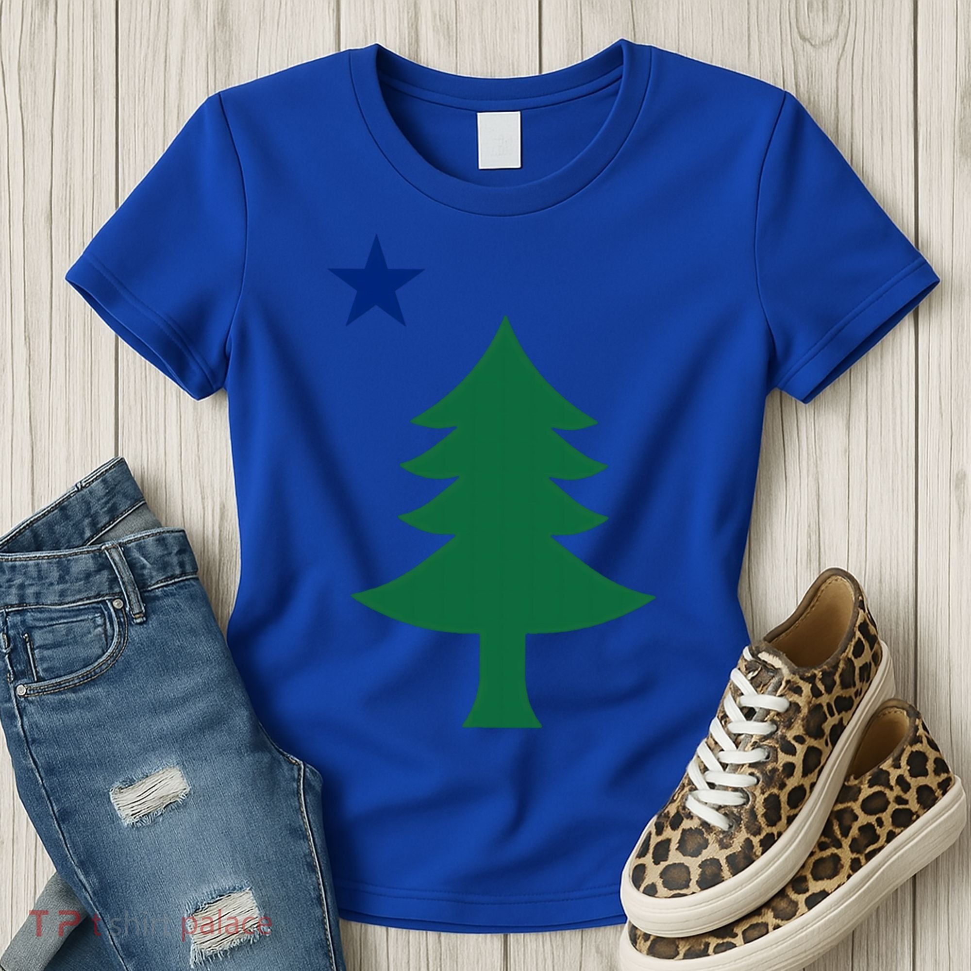 Maine Pine Tree State Flag Pride Patriotic Cool Gift Women's T-Shirt