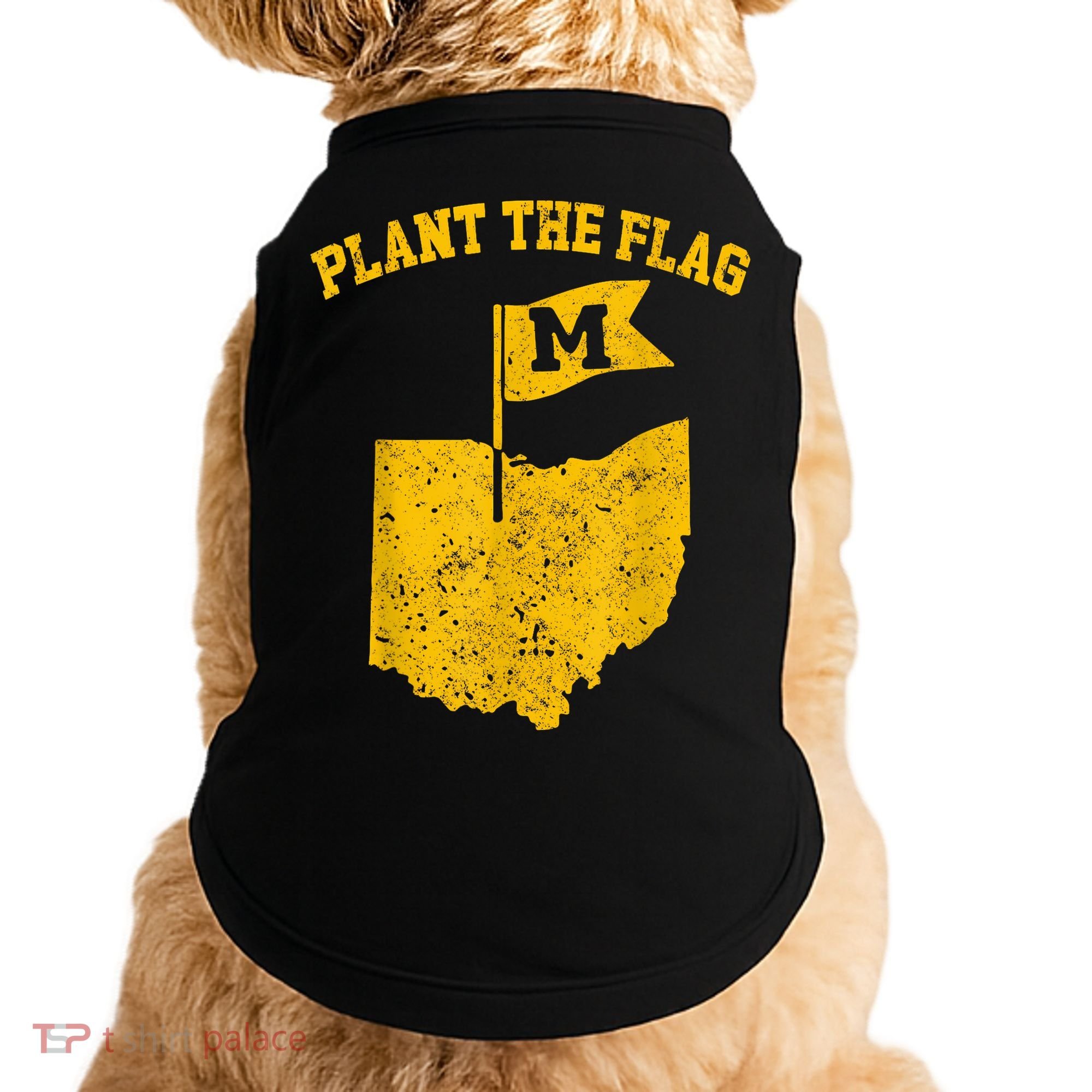 Michigan Plant The Flag Yellow Michigan Map Doggie Tank