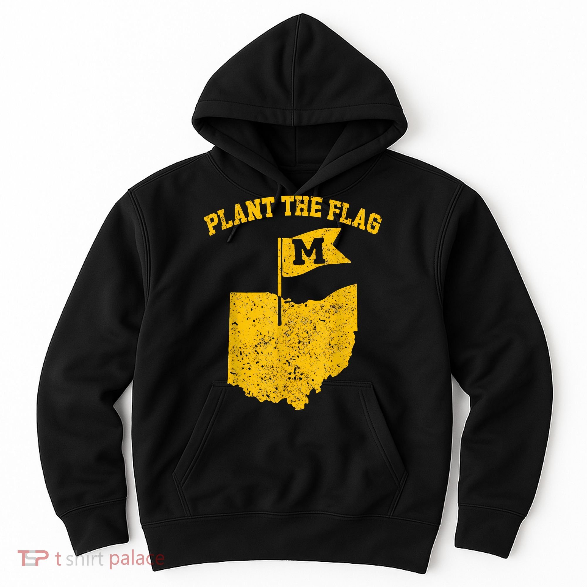 Michigan Plant The Flag Yellow Michigan Map Hoodie