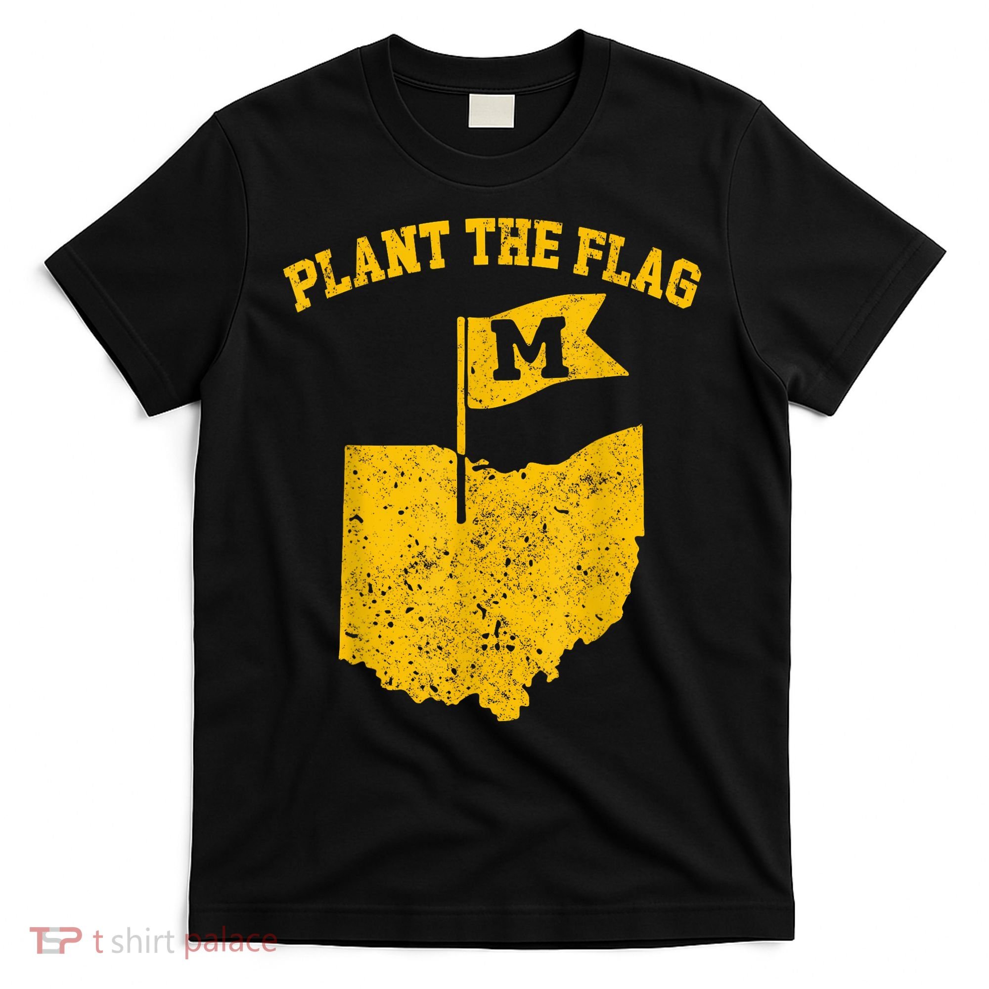 Michigan Plant The Flag Yellow Michigan Map T-Shirt