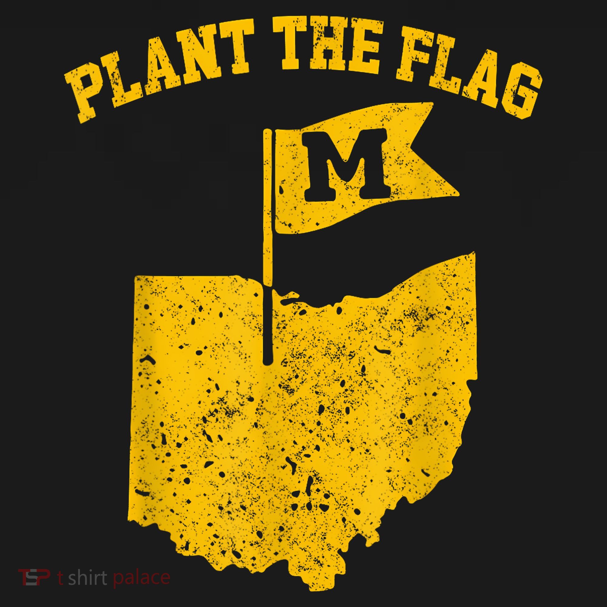 Michigan Plant The Flag Yellow Michigan Map T-Shirt
