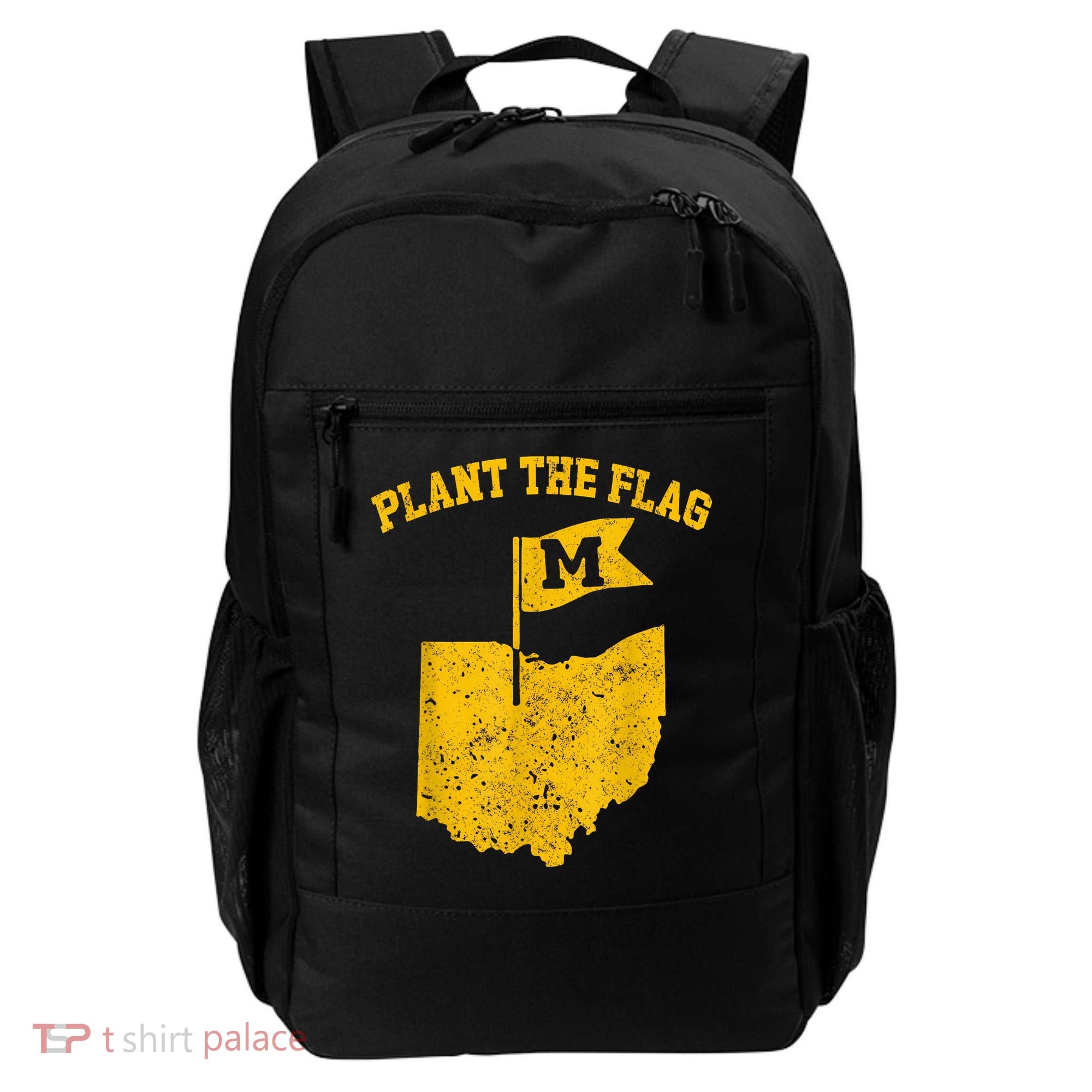 Michigan Plant The Flag Yellow Michigan Map Backpack