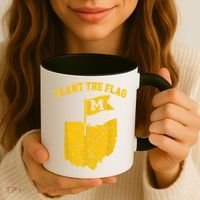 Michigan Plant The Flag Yellow Michigan Map Coffee Mug thumb 3