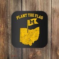 Michigan Plant The Flag Yellow Michigan Map Coaster thumb 0