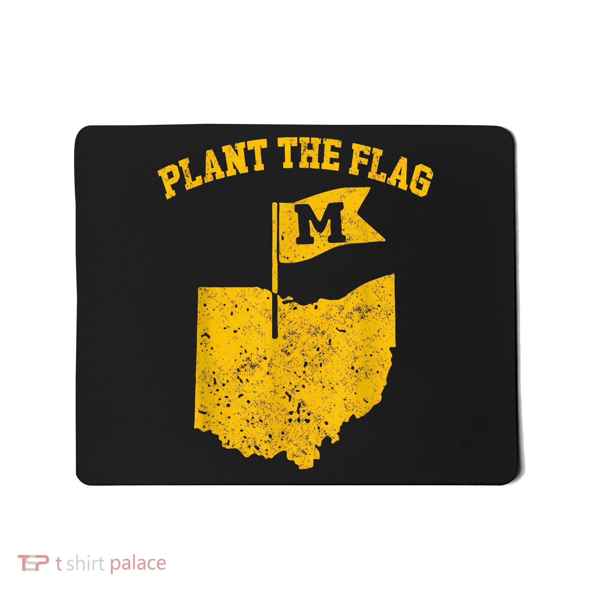 Michigan Plant The Flag Yellow Michigan Map Mousepad