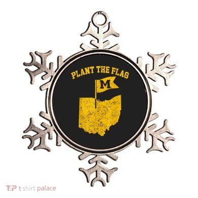 Michigan Plant The Flag Yellow Michigan Map Ornament