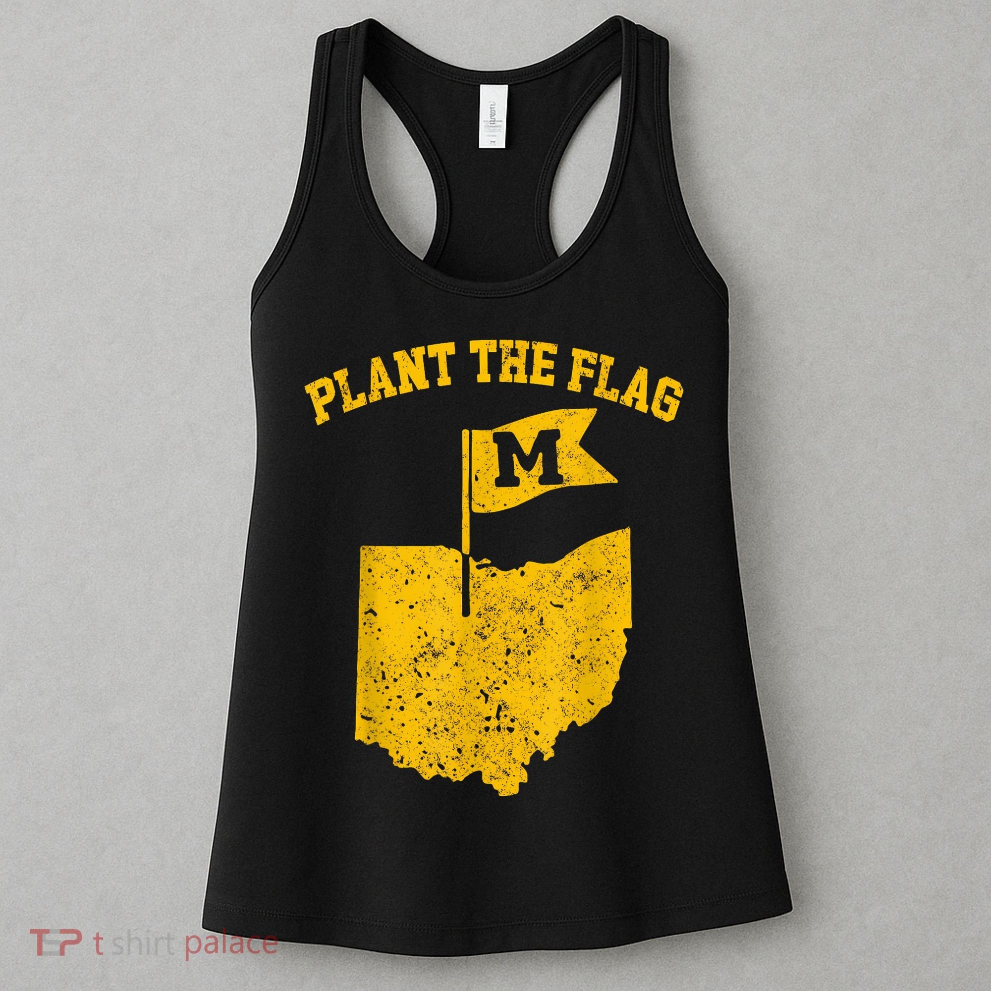 Michigan Plant The Flag Yellow Michigan Map Women's Tank Top
