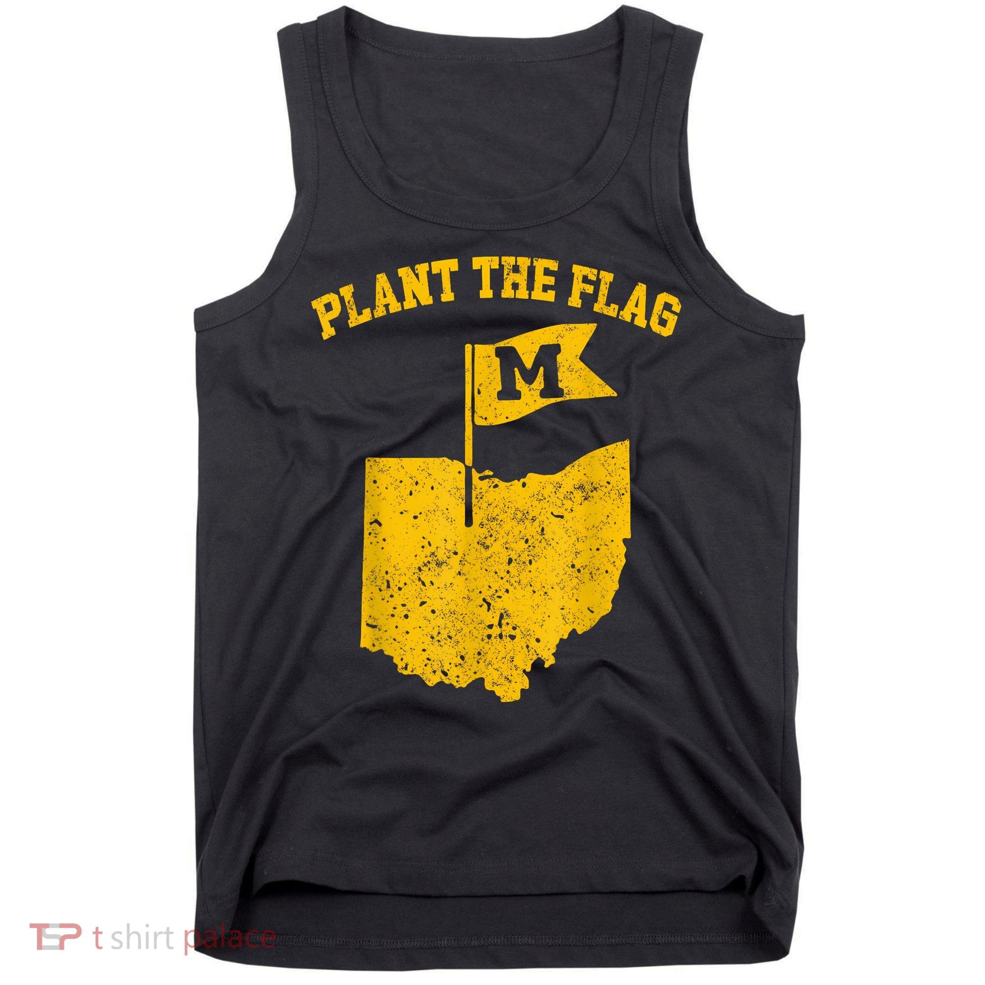 Michigan Plant The Flag Yellow Michigan Map Tank Top