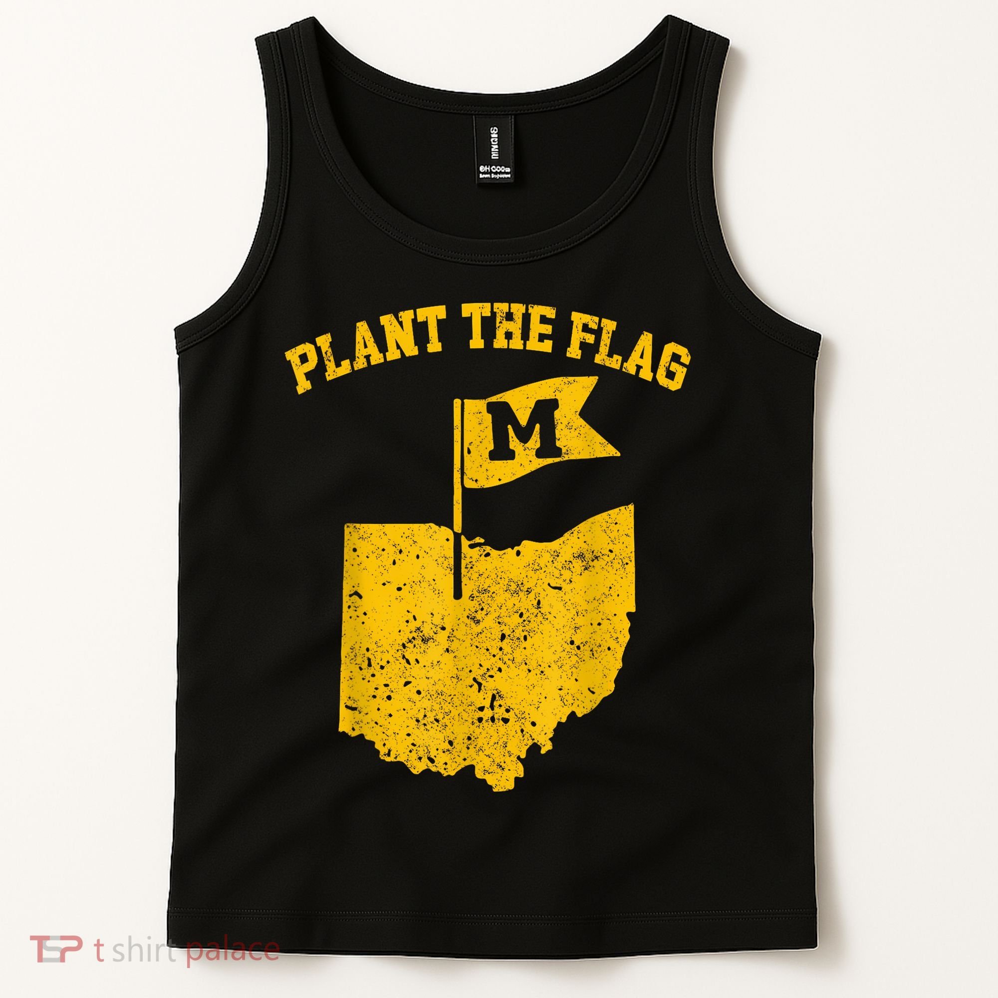 Michigan Plant The Flag Yellow Michigan Map Tank Top
