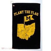 Michigan Plant The Flag Yellow Michigan Map Golf Towel thumb 0