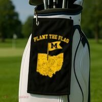 Michigan Plant The Flag Yellow Michigan Map Golf Towel thumb 2