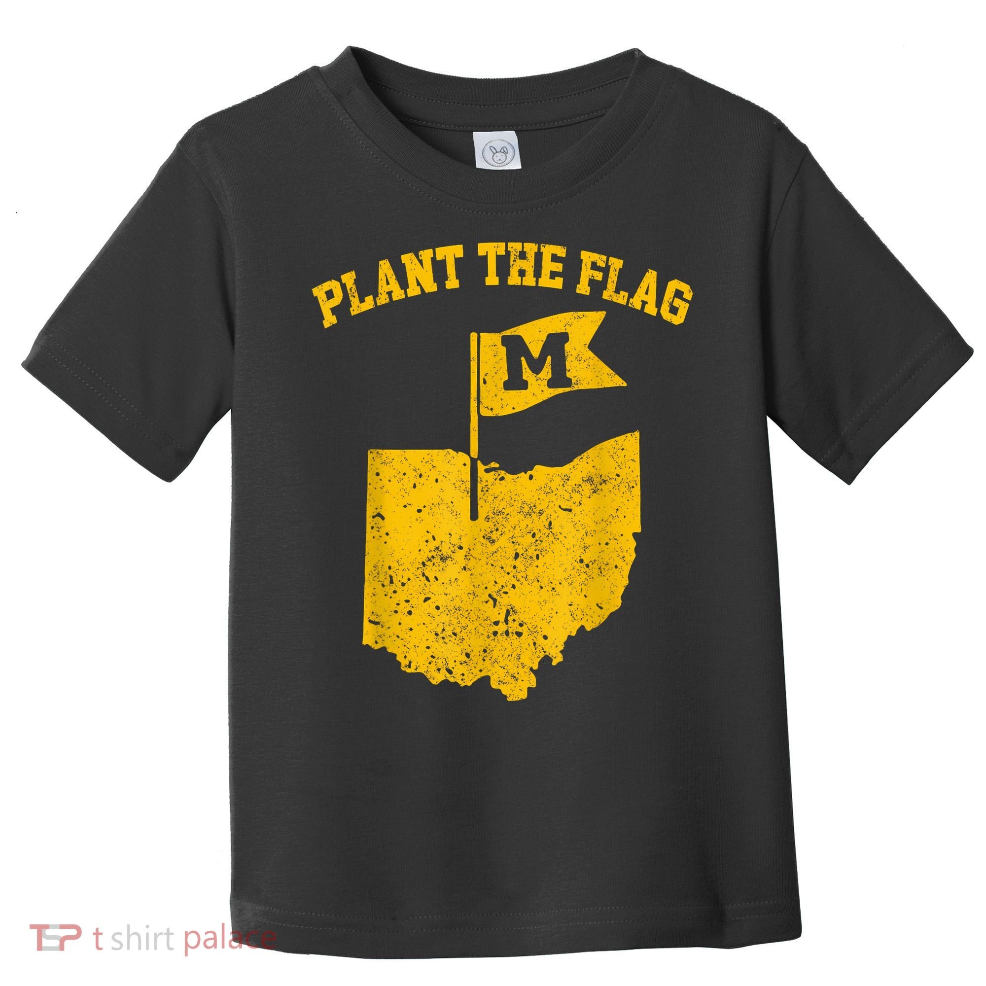 Michigan Plant The Flag Yellow Michigan Map Toddler T-Shirt