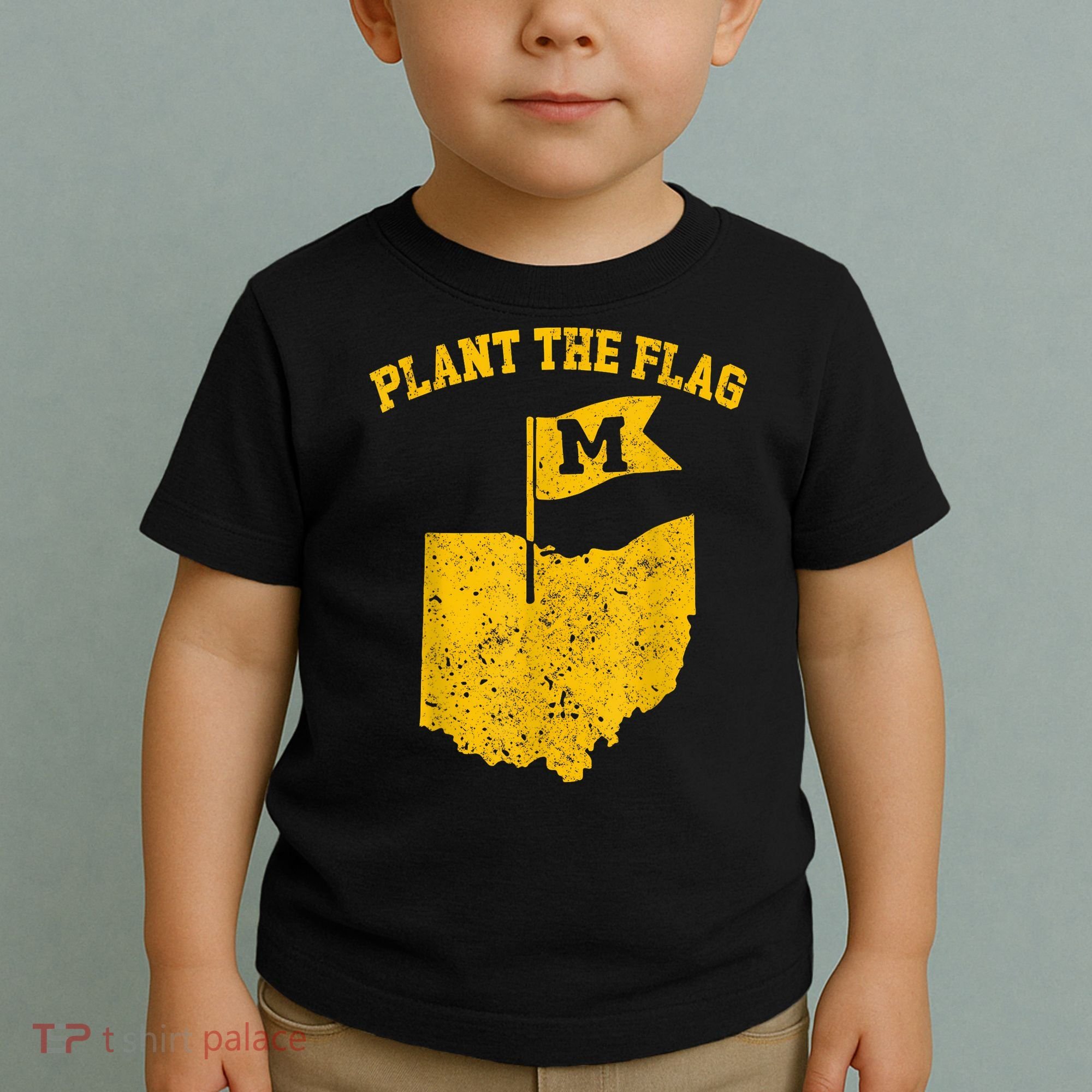 Michigan Plant The Flag Yellow Michigan Map Toddler T-Shirt