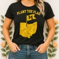 Michigan Plant The Flag Yellow Michigan Map Women's T-Shirt thumb 2