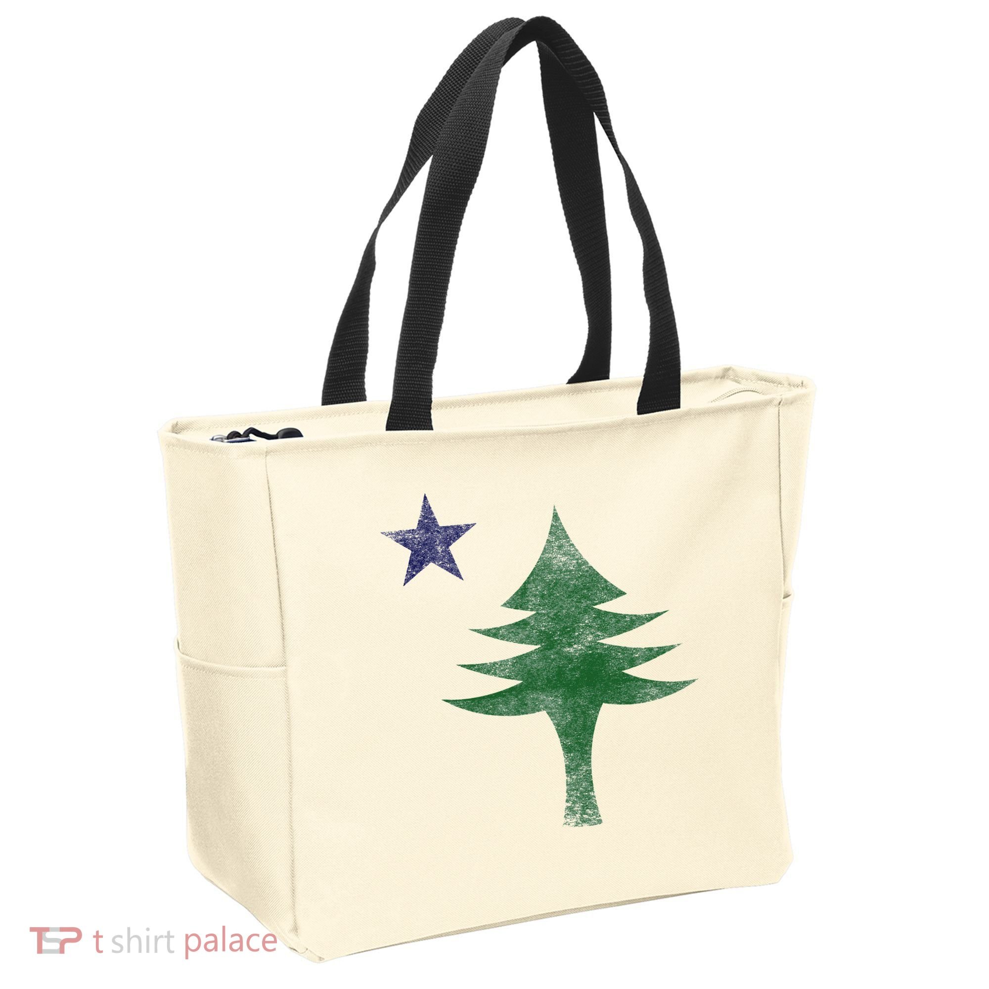Maine Pine Tree Flag Big Style – Modern 1901 State Flag Tote Bag