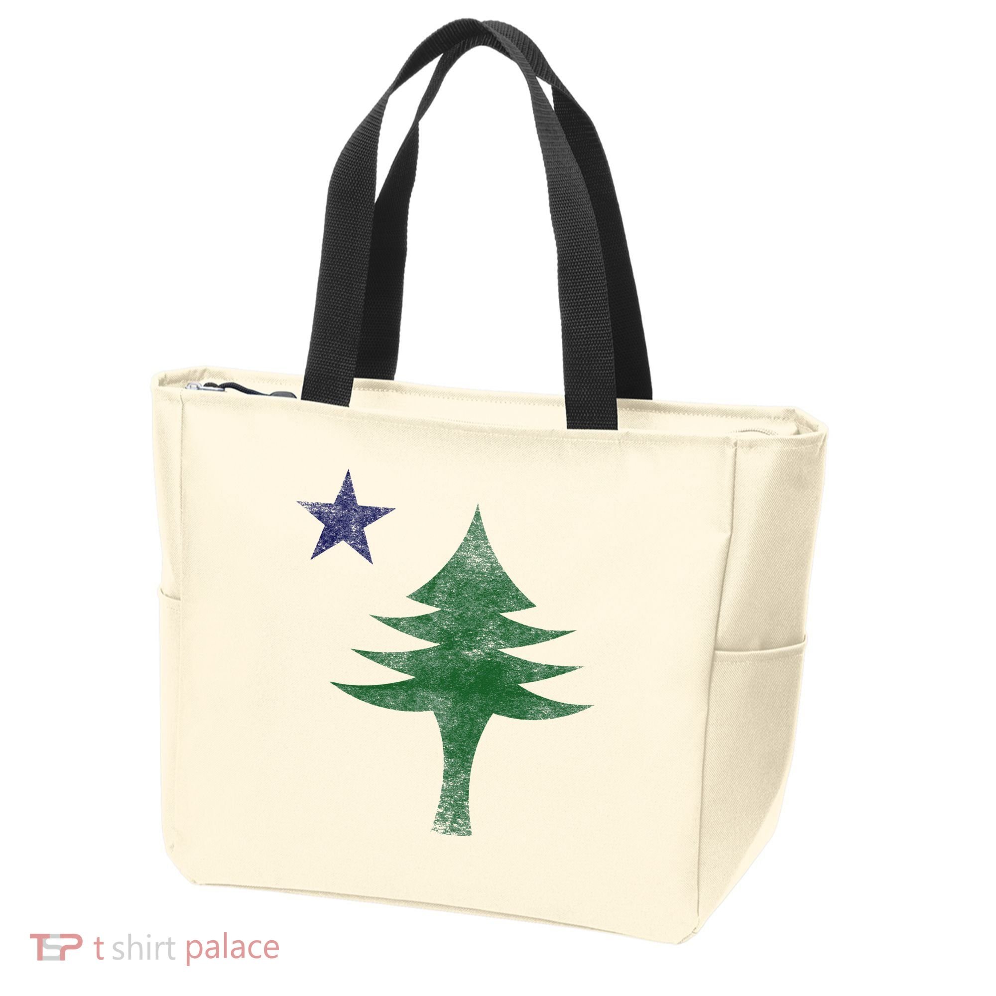 Maine Pine Tree Flag Big Style – Modern 1901 State Flag Tote Bag