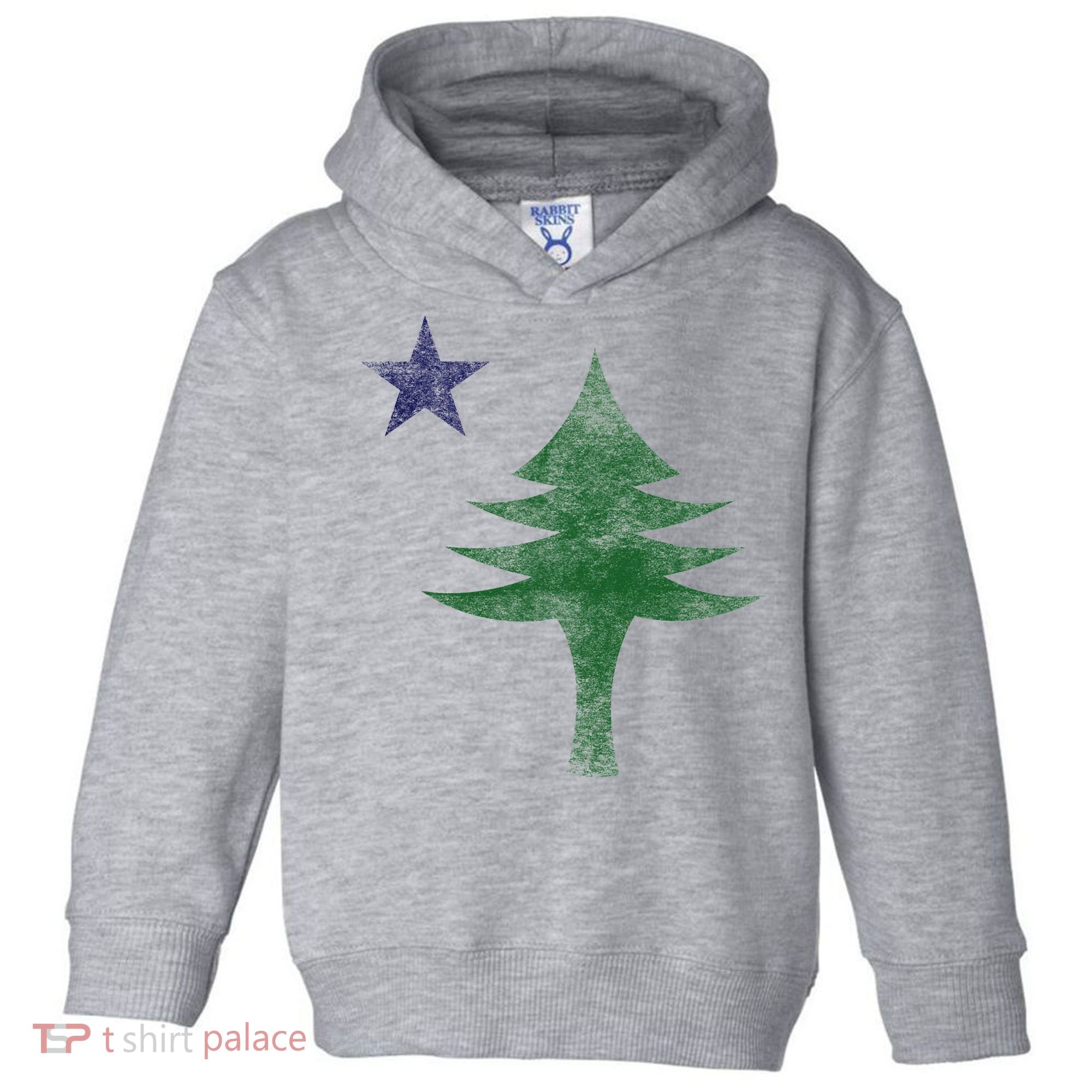 Maine Pine Tree Flag Big Style – Modern 1901 State Flag Toddler Hoodie