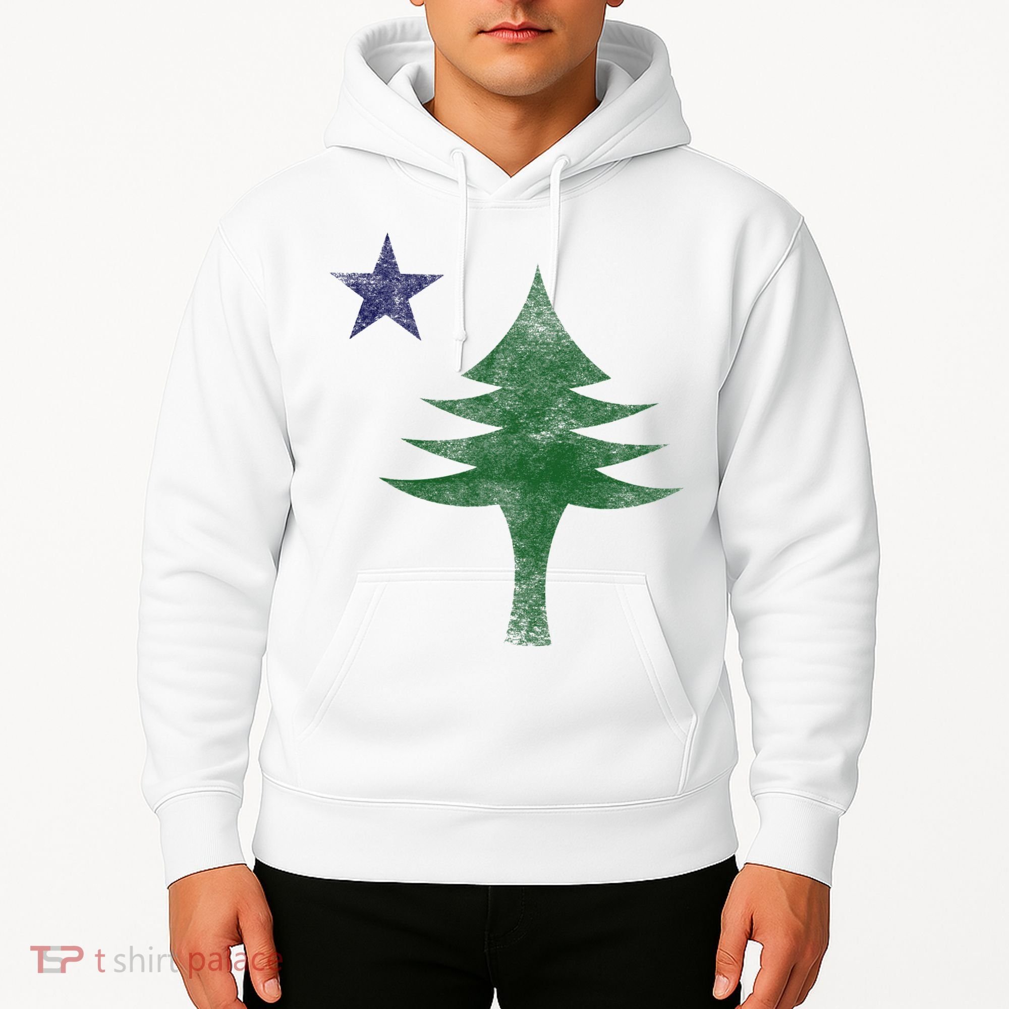 Maine Pine Tree Flag Big Style – Modern 1901 State Flag Hoodie