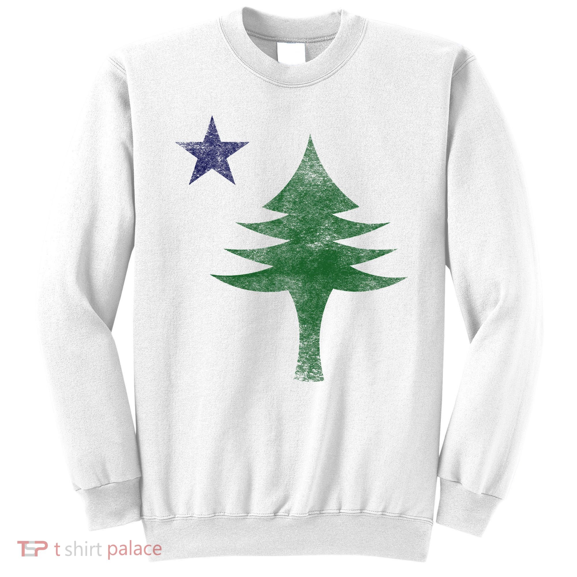 Maine Pine Tree Flag Big Style – Modern 1901 State Flag Sweatshirt