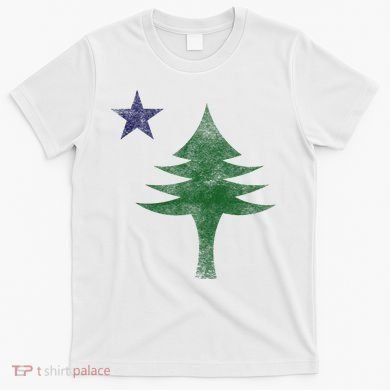 Maine Pine Tree Flag Big Style – Modern 1901 State Flag T-Shirt