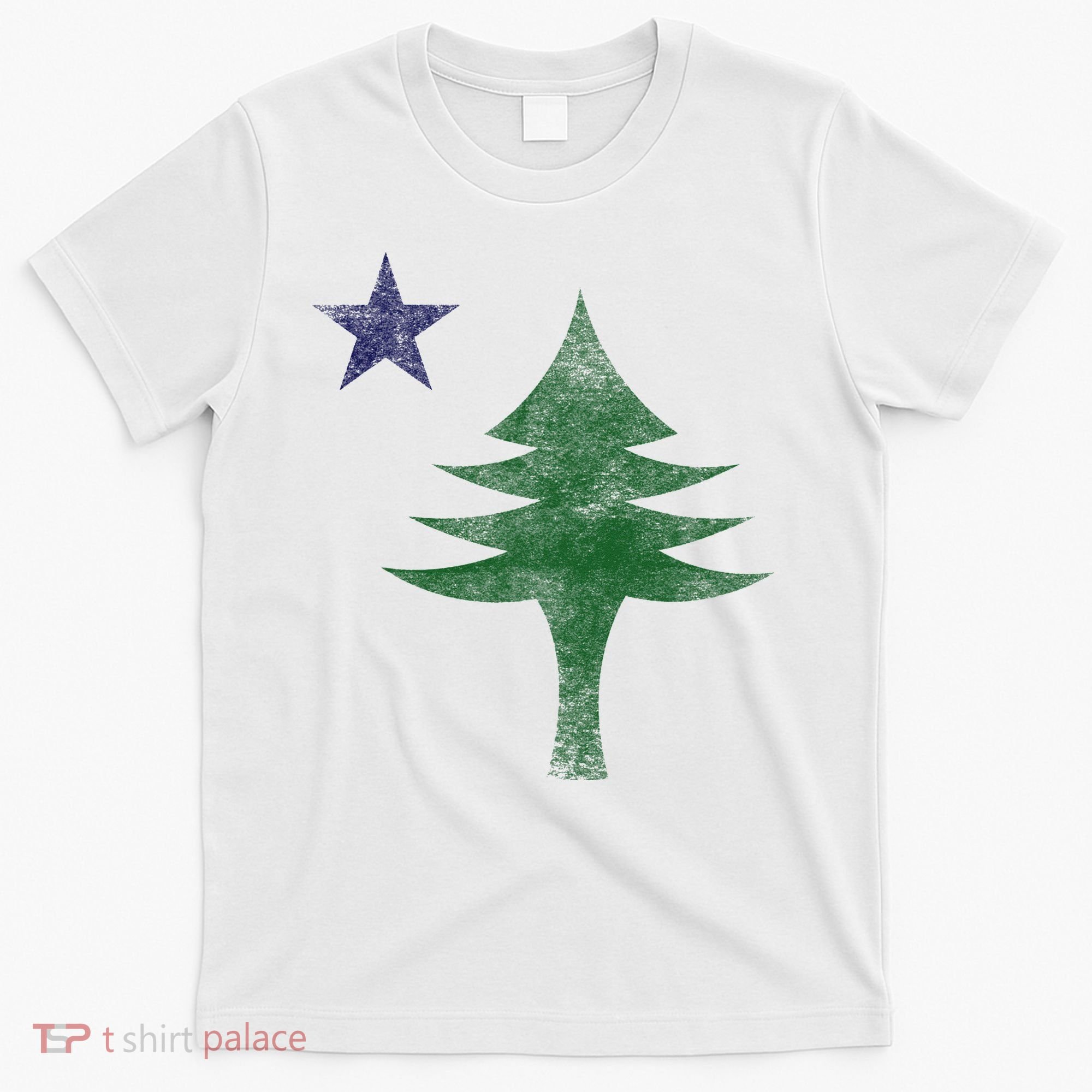 Maine Pine Tree Flag Big Style – Modern 1901 State Flag T-Shirt