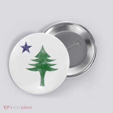 Maine Pine Tree Flag Big Style – Modern 1901 State Flag Button
