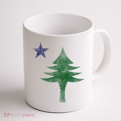 Maine Pine Tree Flag Big Style – Modern 1901 State Flag Coffee Mug back