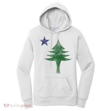 Maine Pine Tree Flag Big Style – Modern 1901 State Flag Women's Hoodie