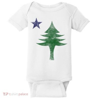 Maine Pine Tree Flag Big Style – Modern 1901 State Flag Baby Bodysuit