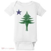 Maine Pine Tree Flag Big Style – Modern 1901 State Flag Baby Bodysuit thumb 0