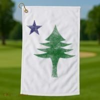 Maine Pine Tree Flag Big Style – Modern 1901 State Flag Golf Towel thumb 1